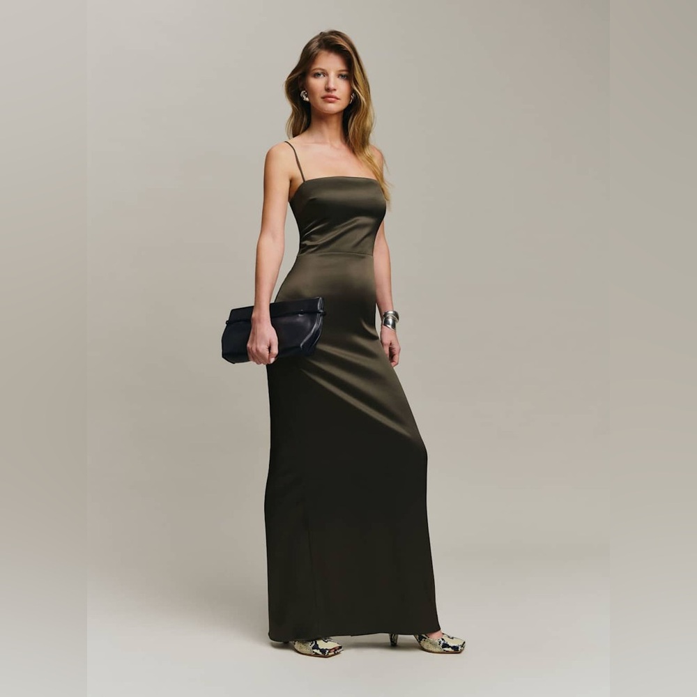 Reformation Frankie Dress in Pine Tree Size 4